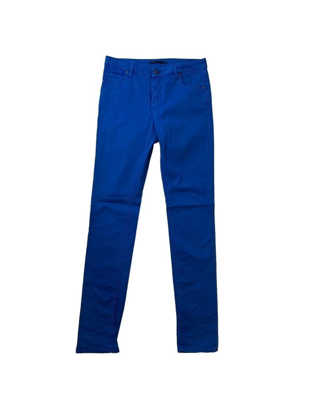 Lacoste jeans cerulean blue pants high rise stretch cotton denim straight leg 28